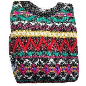 Changes Vintage Fair Isle Sweater Sz Large Striped